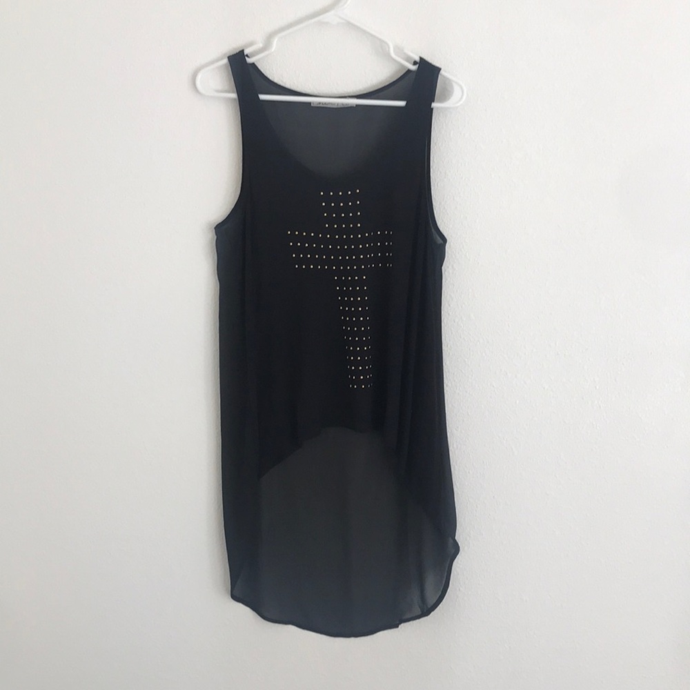 Black tank with Gold Cross